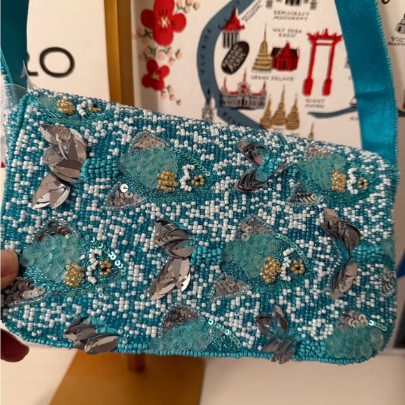 Stylish Blue Beaded Fish Women's Bag Viral - Picture 3 of 8